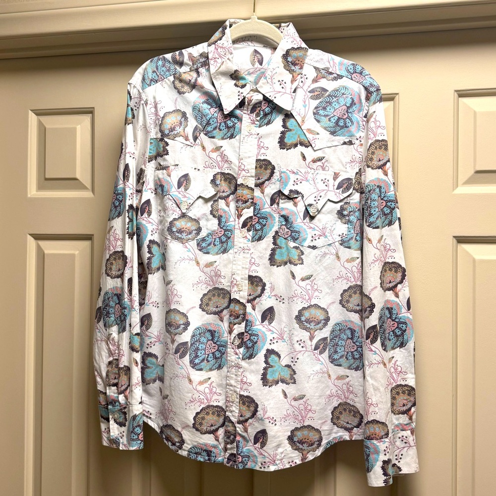 APARTMENT Floral Patterned Men's Western Style Shirt 100% Cotton